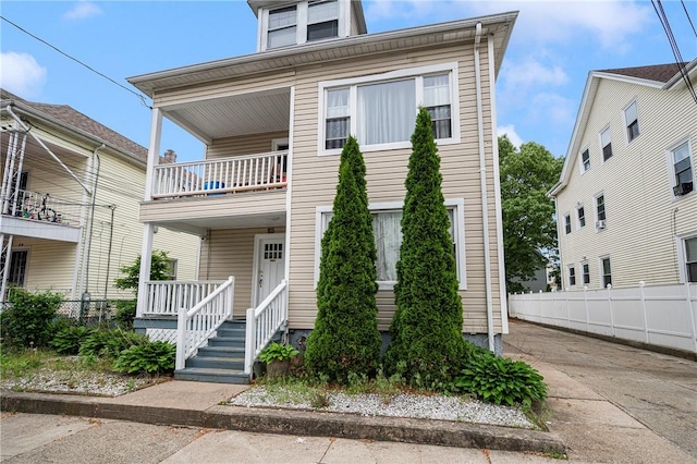 85 Englewood Ave, Pawtucket, RI 02860 - view of front of property with a balcony and a porch