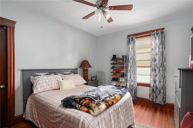 85 Englewood Ave, Pawtucket, RI 02860 - bedroom with radiator heating unit, wood finished floors, baseboards, and ceiling fan