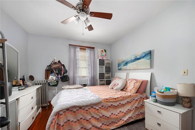 85 Englewood Ave, Pawtucket, RI 02860 - bedroom featuring radiator, dark wood-type flooring, and a ceiling fan