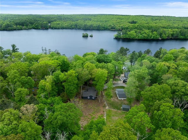 25 Melissa Ln, Burrillville, RI 02859 - aerial view of property and surrounding area featuring a forest and a nearby body of water