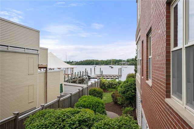 341 Thames St Unit 103, Bristol, RI 02809 - wooden terrace with a water view and a boat dock