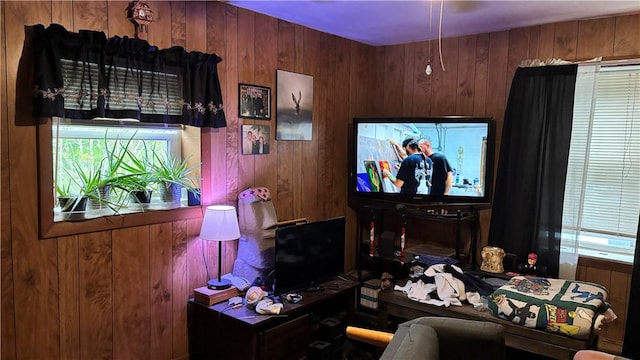 155 Thomas St, Woonsocket, RI 02895 - living area with wooden walls
