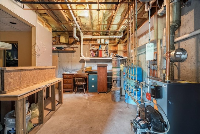 121 W Shore Dr, Exeter, RI 02822 - unfinished basement featuring a heating unit