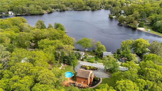 121 W Shore Dr, Exeter, RI 02822 - aerial view of a nearby body of water and a heavily wooded area