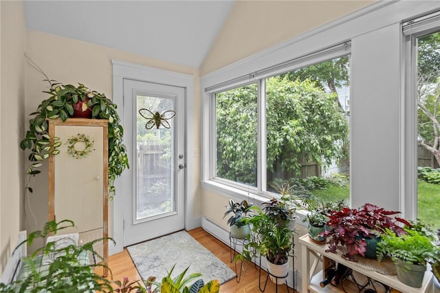 77 Friendly Rd, Cranston, RI 02910 - entryway with lofted ceiling and light wood-style flooring