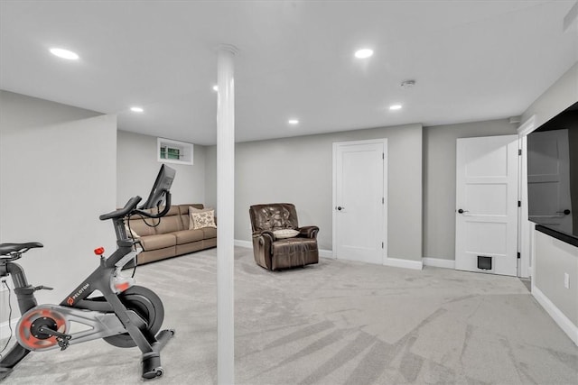 117 Mann School Rd, Smithfield, RI 02917 - workout area with carpet floors, recessed lighting, and baseboards