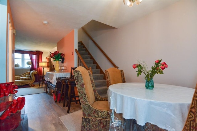 10 Leach St Unit B4, Cumberland, RI 02864 - dining area with wood finished floors and stairway