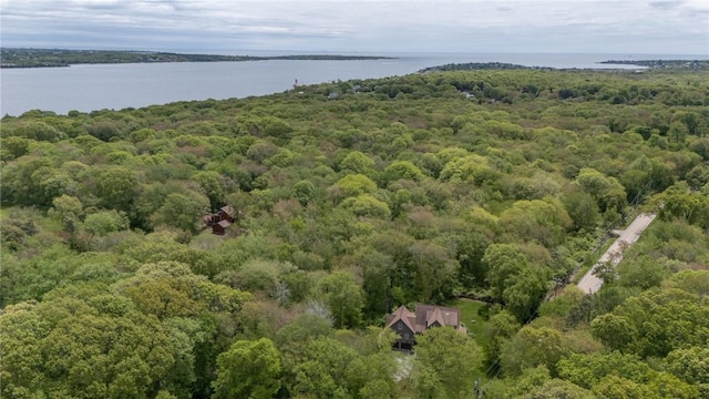 200 Miner Rd, North Kingstown, RI 02874 - aerial overview of property's location featuring a large body of water and a heavily wooded area