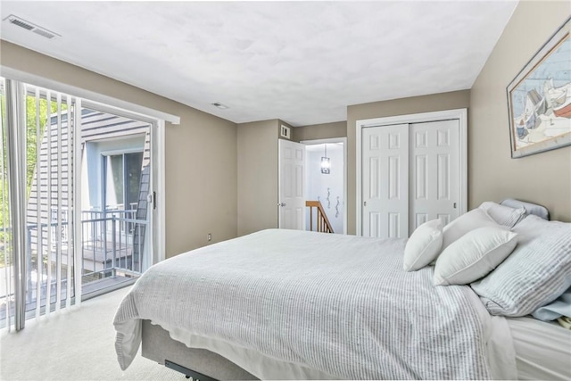 18 Caddy Rock Rd Unit C, North Kingstown, RI 02852 - bedroom featuring access to outside, carpet floors, and a closet