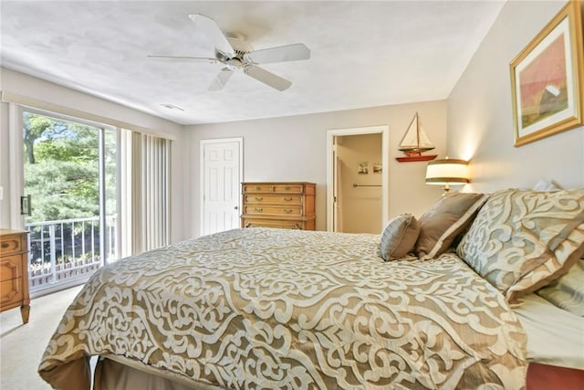 18 Caddy Rock Rd Unit C, North Kingstown, RI 02852 - bedroom with access to outside, carpet, and a ceiling fan