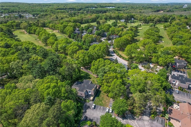 18 Caddy Rock Rd Unit C, North Kingstown, RI 02852 - aerial view of property and surrounding area featuring a forest and a golf club