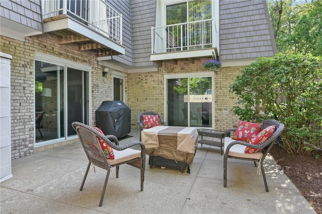 18 Caddy Rock Rd Unit C, North Kingstown, RI 02852 - view of patio / terrace with a balcony and area for grilling