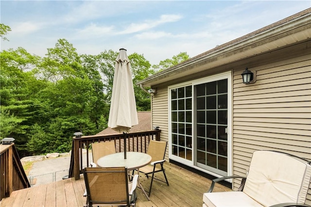 187 Plainfield Pike, Scituate, RI 02857 - wooden terrace featuring outdoor dining space