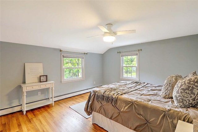 15 Lafayette Rd, Barrington, RI 02806 - bedroom featuring vaulted ceiling, light wood-type flooring, and ceiling fan