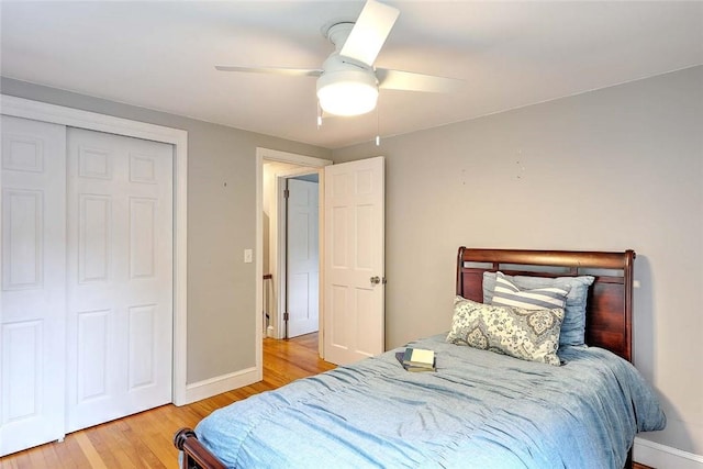 15 Lafayette Rd, Barrington, RI 02806 - bedroom featuring wood finished floors, baseboards, a ceiling fan, and a closet