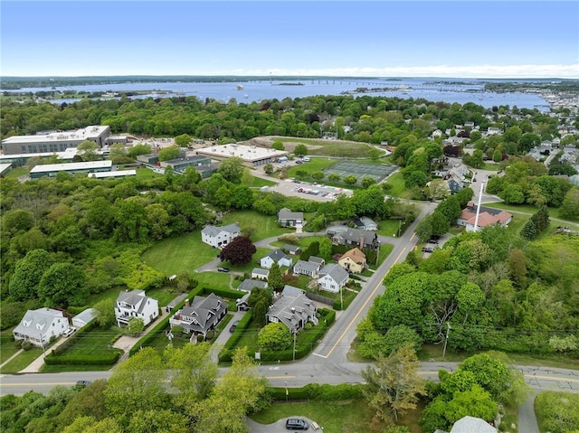 3 Ernest St, Newport, RI 02840 - bird's eye view of a nearby body of water and a tree filled landscape