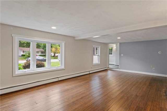19 Bruce Dr, North Smithfield, RI 02896 - unfurnished room featuring baseboard heating, wood finished floors, baseboards, and recessed lighting
