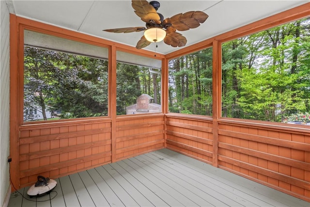 19 Bruce Dr, North Smithfield, RI 02896 - unfurnished sunroom featuring ceiling fan