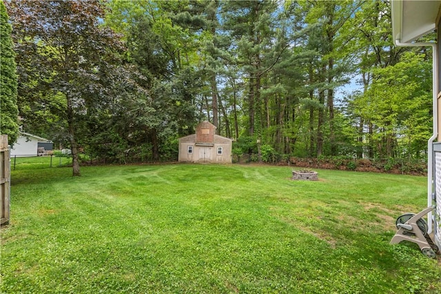 19 Bruce Dr, North Smithfield, RI 02896 - view of yard with an outdoor fire pit