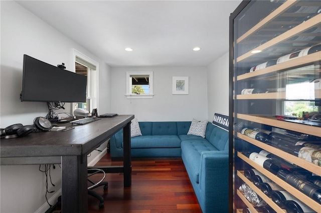 129 Sand Hill Cove Rd, Narragansett, RI 02882 - office space featuring wood finished floors and recessed lighting