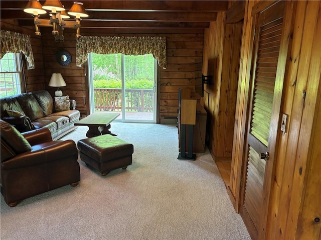 85 Plainfield Pike, Foster, RI 02825 - carpeted living area featuring wooden walls