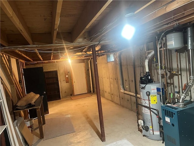 54 Polk Rd, Warwick, RI 02889 - unfinished basement with gas water heater