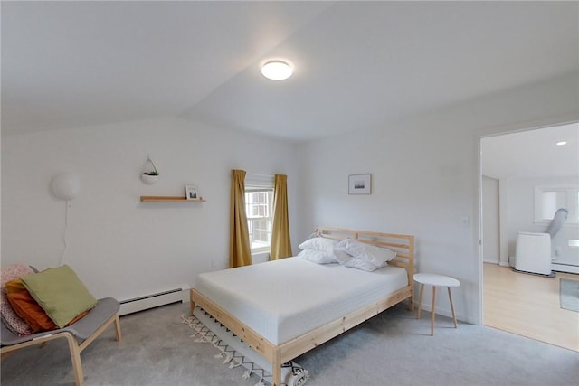 26 Cliff Ave Unit 4, Newport, RI 02840 - bedroom with baseboard heating and vaulted ceiling