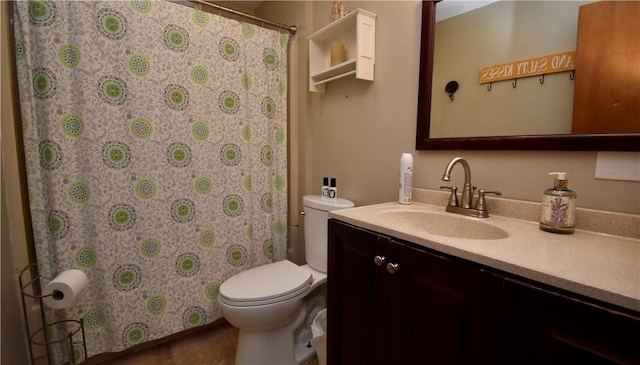 22 Sandy Ln, Westerly, RI 02891 - full bathroom with vanity, toilet, and a shower with curtain