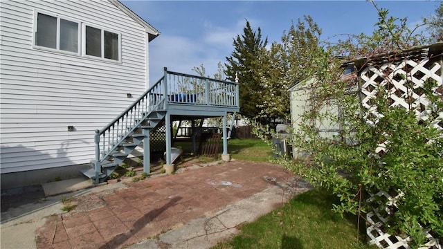 22 Sandy Ln, Westerly, RI 02891 - view of yard with a deck, stairs, and a patio