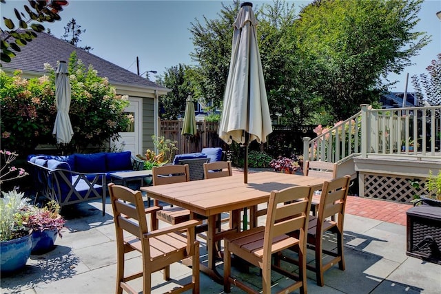 27 Cranston Ave, Newport, RI 02840 - view of patio / terrace featuring outdoor dining space, an outdoor hangout area, and a deck
