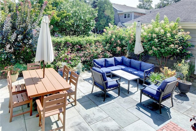27 Cranston Ave, Newport, RI 02840 - view of patio featuring an outdoor living space and outdoor dining space