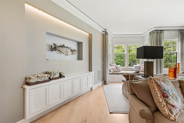 25 Walnut St, Jamestown, RI 02835 - living room with light wood-type flooring and recessed lighting