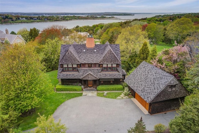 25 Walnut St, Jamestown, RI 02835 - view from above of property with a large body of water