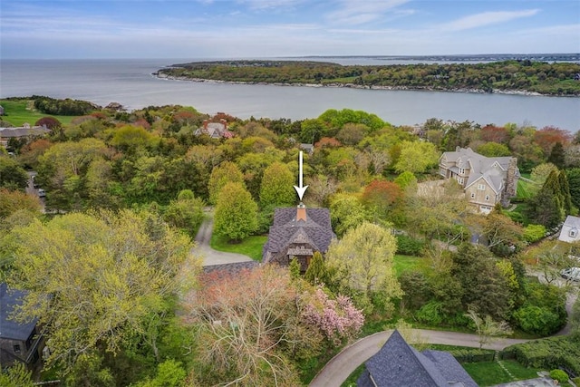 25 Walnut St, Jamestown, RI 02835 - aerial view of property's location with a nearby body of water