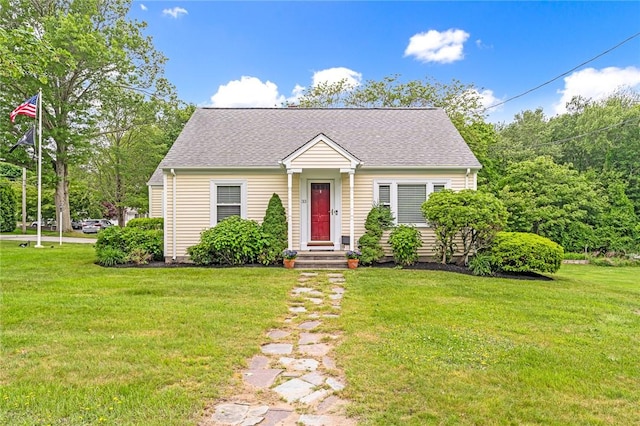 33 Upland Way, Barrington, RI 02806 - cape cod home featuring a front lawn and roof with shingles