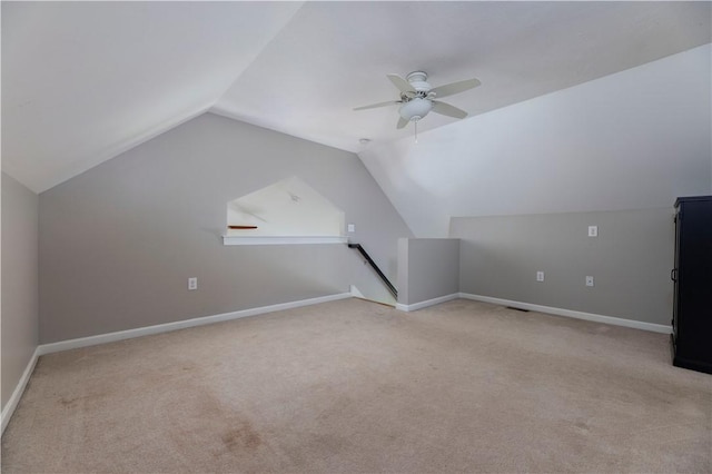 38 Pleasant View Dr, Hopkinton, RI 02832 - bonus room with carpet, lofted ceiling, a ceiling fan, and baseboards