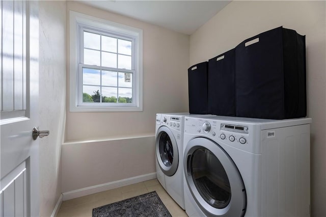 38 Pleasant View Dr, Hopkinton, RI 02832 - laundry room featuring independent washer and dryer, baseboards, and light tile patterned floors