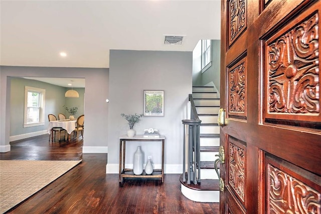 101 Knollwood Ave, Cranston, RI 02910 - entrance foyer with wood finished floors, baseboards, stairs, and recessed lighting