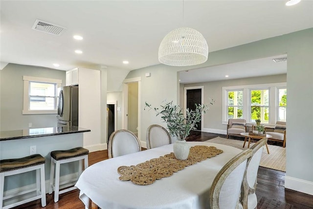 101 Knollwood Ave, Cranston, RI 02910 - dining space with recessed lighting, baseboards, and dark wood-type flooring