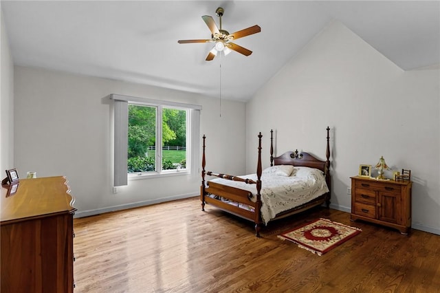 84 River Farms Dr Unit 84, West Warwick, RI 02893 - bedroom featuring wood finished floors, lofted ceiling, a ceiling fan, and baseboards