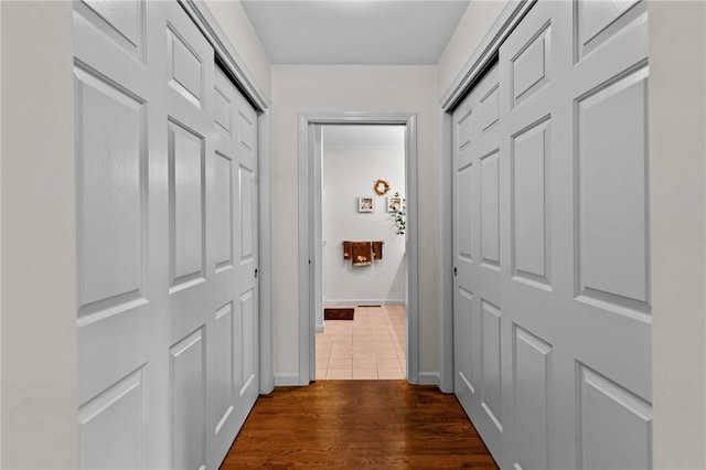84 River Farms Dr Unit 84, West Warwick, RI 02893 - hallway with dark wood-style floors and baseboards