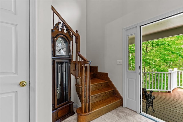 84 River Farms Dr Unit 84, West Warwick, RI 02893 - foyer entrance with stairs and tile patterned floors