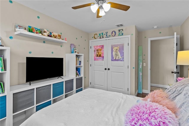 132 Theresa Marie Ave, Woonsocket, RI 02895 - bedroom with a closet, a ceiling fan, and baseboards