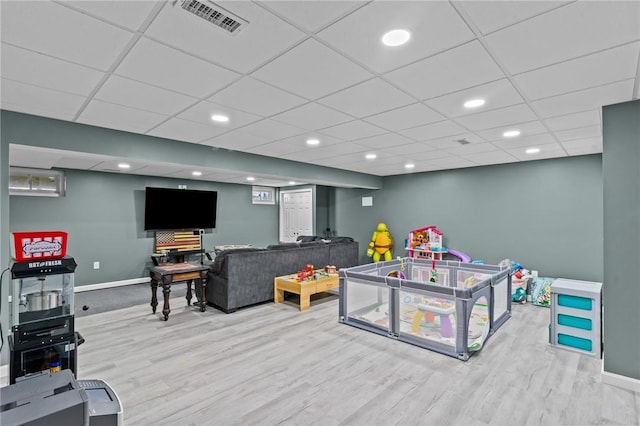 132 Theresa Marie Ave, Woonsocket, RI 02895 - playroom featuring baseboards, wood finished floors, and recessed lighting
