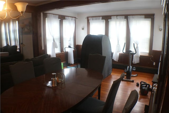 281 Auburn St, Cranston, RI 02910 - dining room featuring wood finished floors and a chandelier