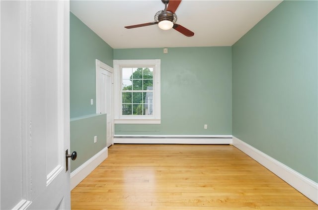 1291 Narragansett Blvd Unit 6, Cranston, RI 02905 - unfurnished room with a baseboard radiator, ceiling fan, wood finished floors, and baseboards