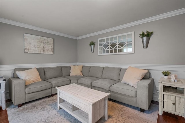 10 Bigelow Rd, Johnston, RI 02919 - living area with ornamental molding and wood finished floors