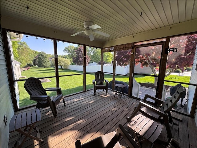 60 Farm Dr, Cumberland, RI 02864 - sunroom featuring ceiling fan
