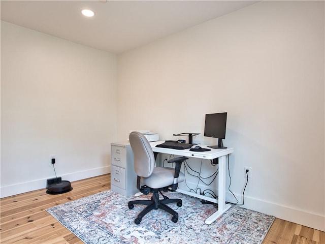 1 Hinter Way, Little Compton, RI 02837 - office area featuring baseboards, light wood-type flooring, and recessed lighting