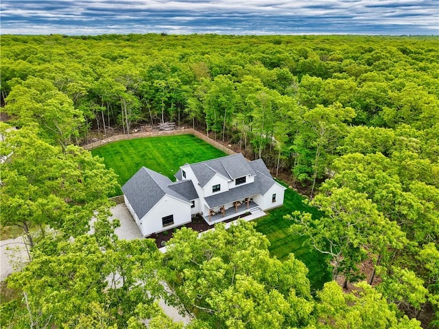 1 Hinter Way, Little Compton, RI 02837 - aerial view of property and surrounding area featuring a forest